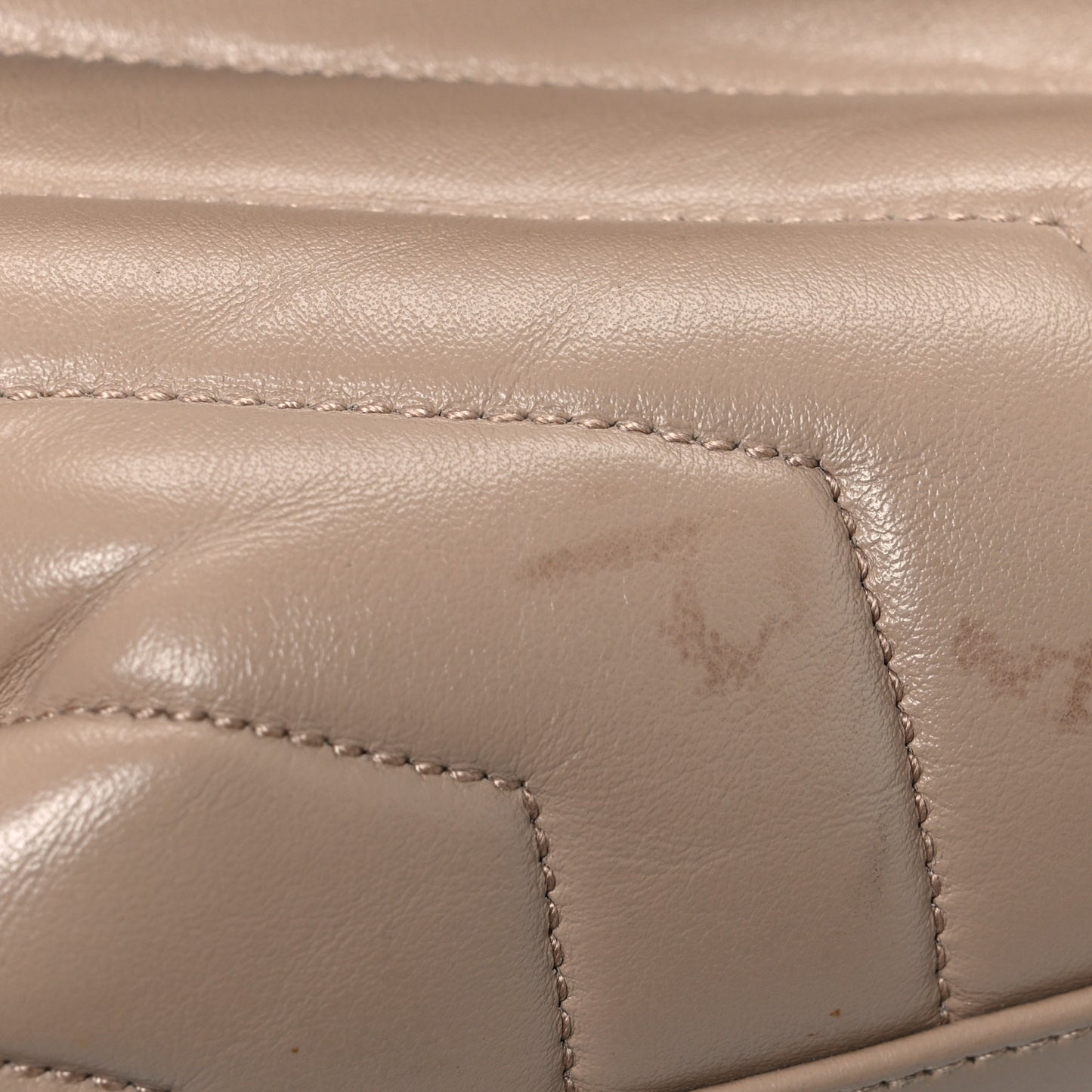Calfskin Y Quilted Monogram Medium Loulou Chain Satchel Nude Powder