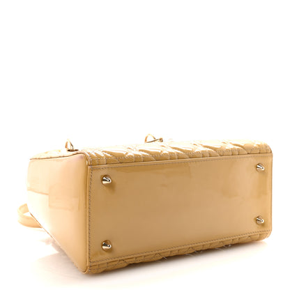 Christian Dior Patent Cannage Medium Lady Dior Beige 4 of 9