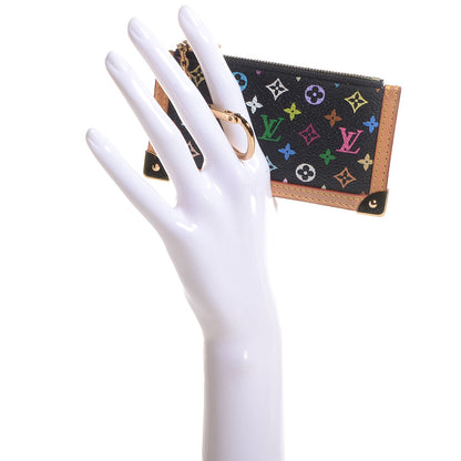 Louis Vuitton Monogram Multicolor Key Pouch Black 2 of 7