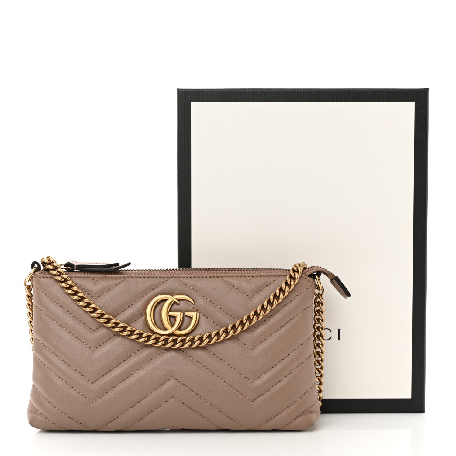 Gucci Calfskin Matelasse Mini GG Marmont Chain Bag Porcelain Rose 11 of 11