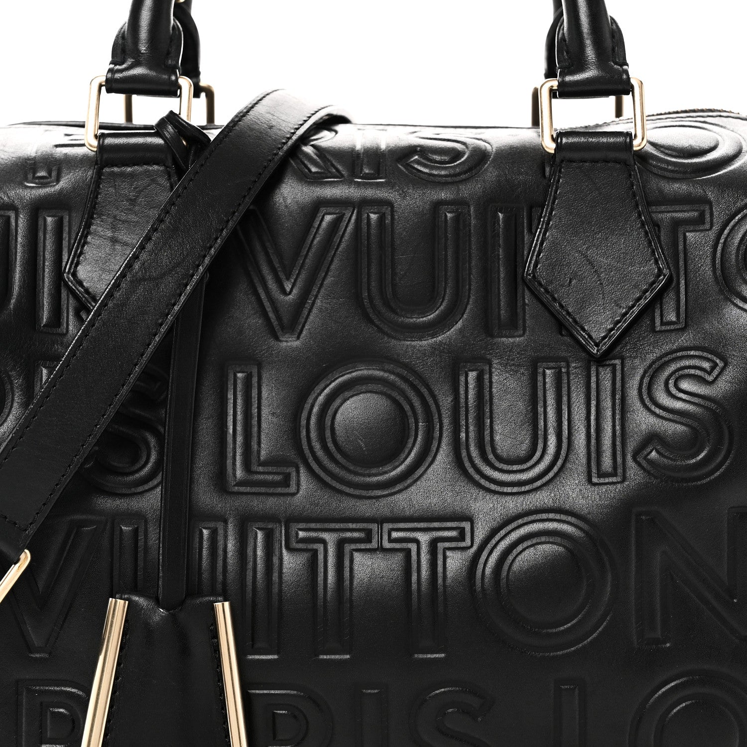 Louis Vuitton Calfskin Embossed Mini Cube Speedy Black 7 of 9