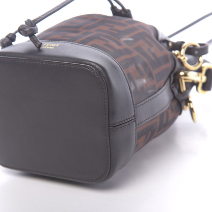 Fendi Mesh Vitello Grace F is Fendi FF 1974 Mini Mon Tresor Bucket Bag Marrone Black Ebano 10 of 11