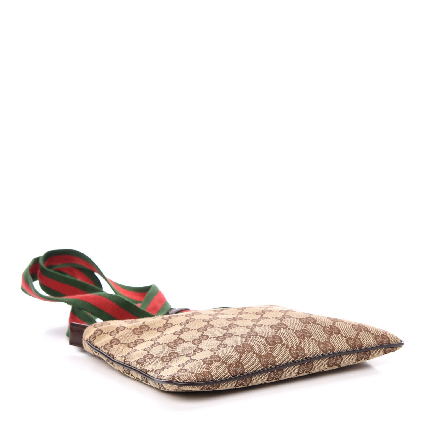 Monogram Web Small Flat Messenger Bag Brown