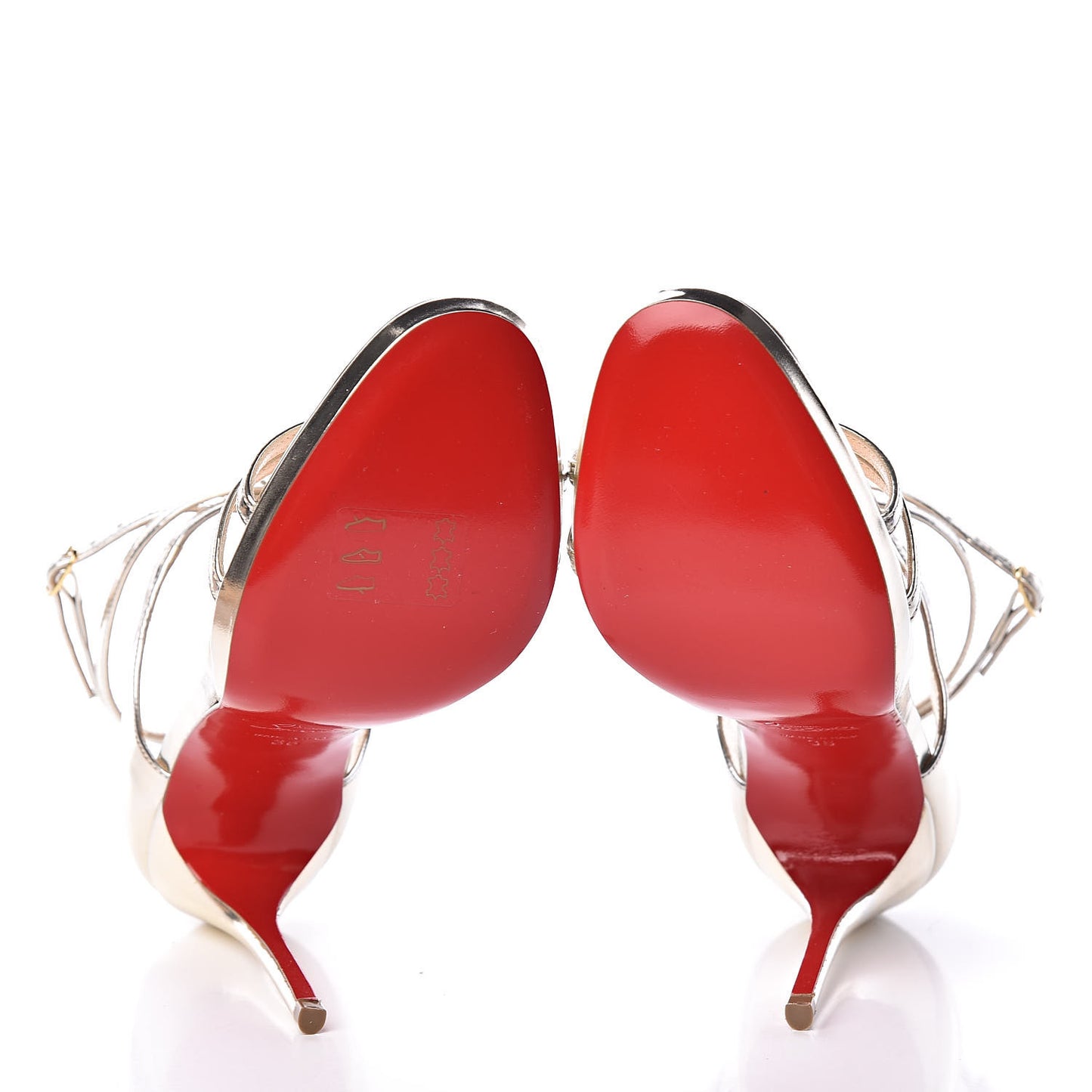 Metallic Calfskin Benedetta 120 Sandals 35 Light Gold
