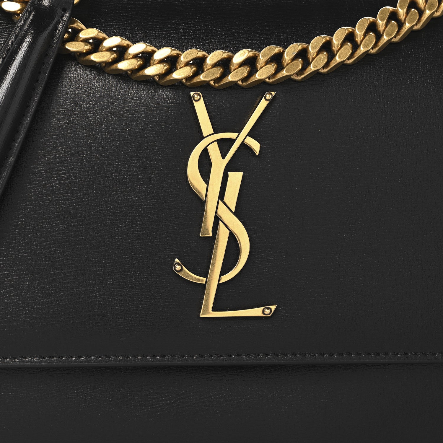 Saint Laurent Calfskin Medium Monogram Sunset Black 7 of 9