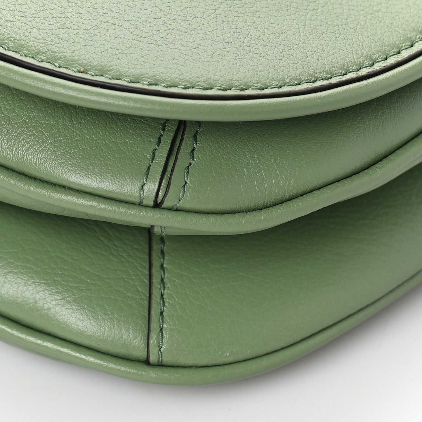 Roxy Calfskin Web Medium Blondie Top Handle Shoulder Flap Bag Salamander Green