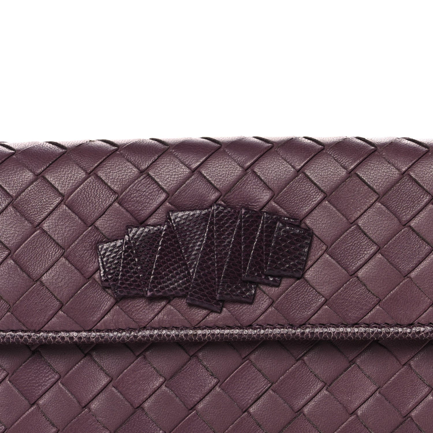 Bottega Veneta Nappa Ayers Intrecciato Continental Flap Wallet Aubergine 9 of 11