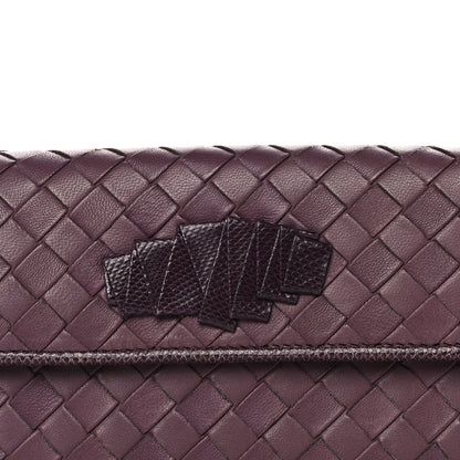 Bottega Veneta Nappa Ayers Intrecciato Continental Flap Wallet Aubergine 9 of 11
