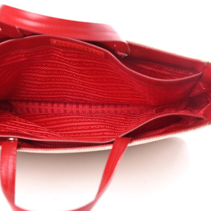 Prada Canapa Vitello Tote Naturale Rose 5 of 14