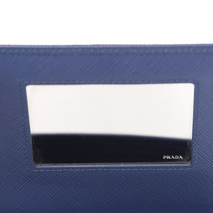 Prada Saffiano Lux Chain Wallet Bluette 7 of 9