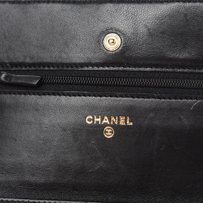 Chanel Lambskin Quilted Wallet On Chain WOC Black 9 of 13