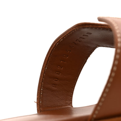 Hermes Box Calfskin Oran Sandals 39.5 Gold 9 of 10