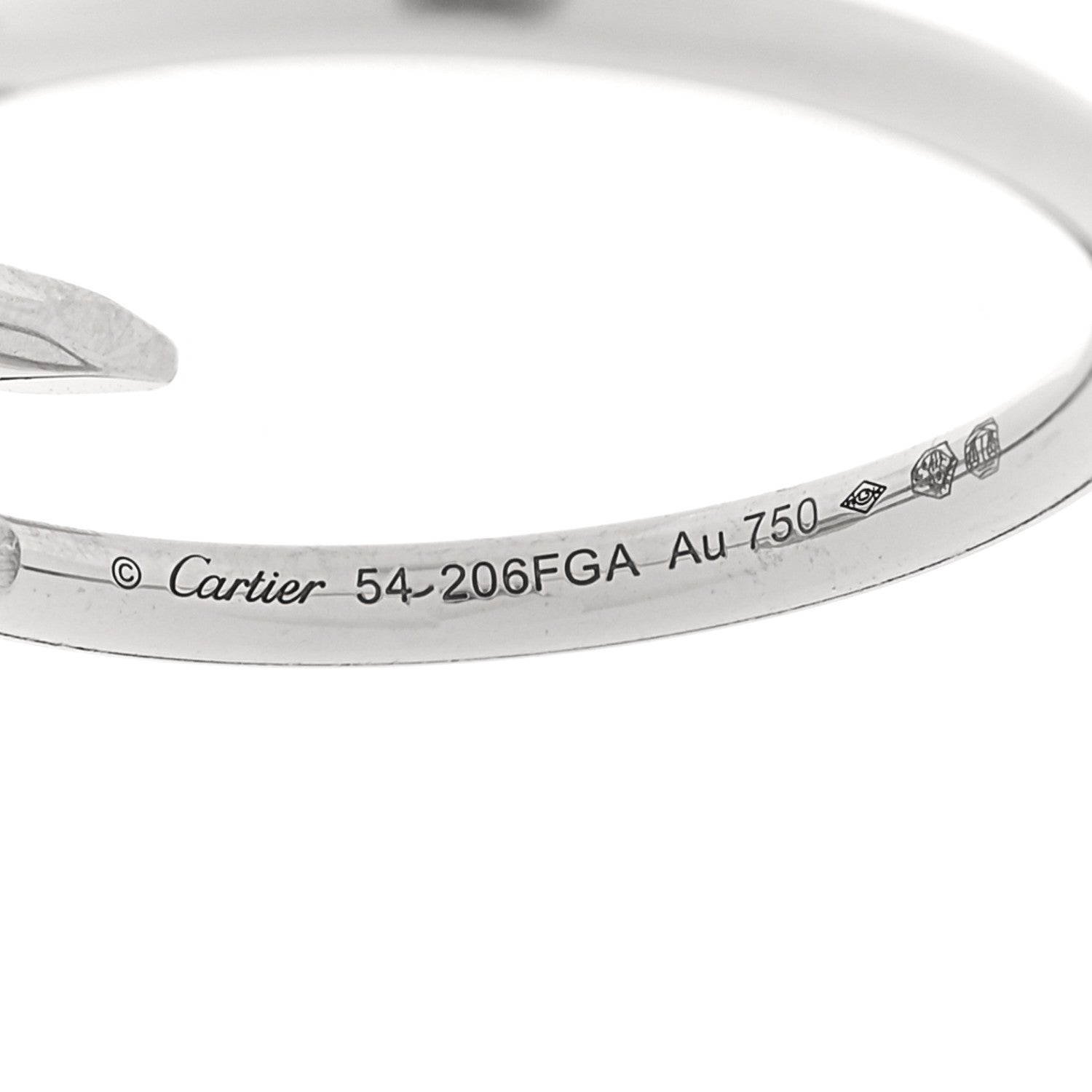 Cartier 18K White Gold Small Juste Un Clou Ring 54 7 5 of 6