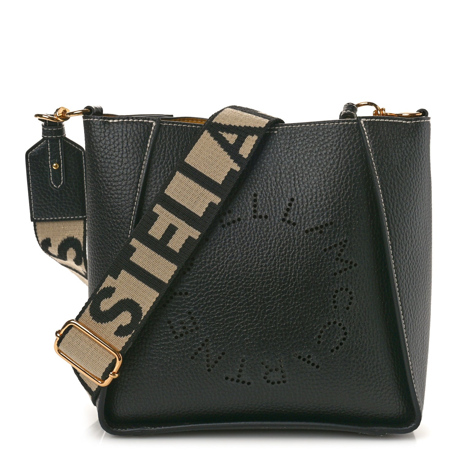 Stella McCartney Eco Alter Nappa Perforated Logo Mini Crossbody Black 1 of 10