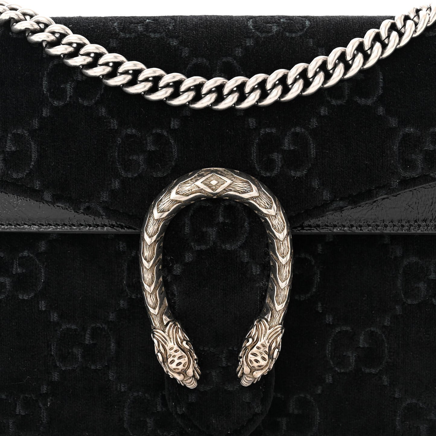 Velvet GG Monogram Small Dionysus Shoulder Bag Black