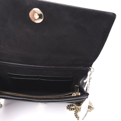 Christian Dior Grained Calfskin Diorama Wallet on Chain Pouch Black 5 of 8