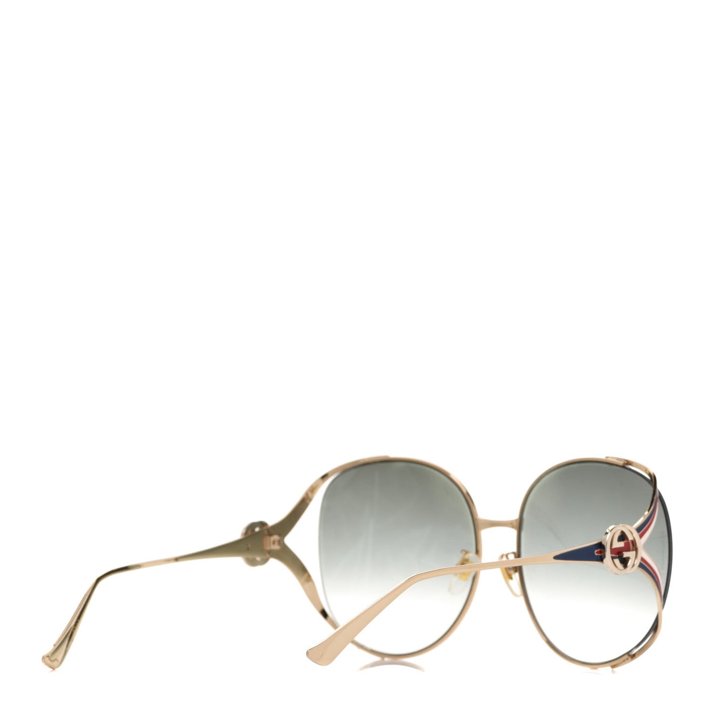 Metal Oversized Round Frame GG0225S Sunglasses Gold