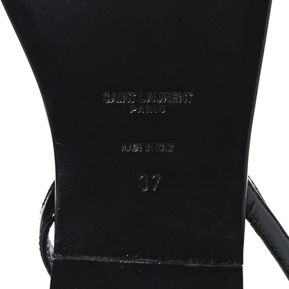 Saint Laurent Patent Calfskin Nu Pieds 05 Sandals 37 Black 8 of 9