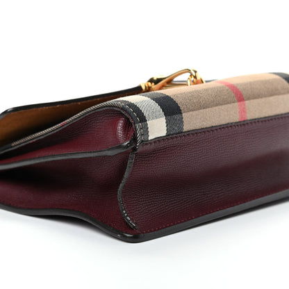 Burberry Derby Calfskin House Check Small Macken Crossbody Bag Mahogany Red 6 of 10