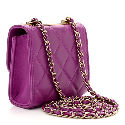 Chanel Lambskin Quilted Mini Trendy CC Clutch With Chain Purple 3 of 11