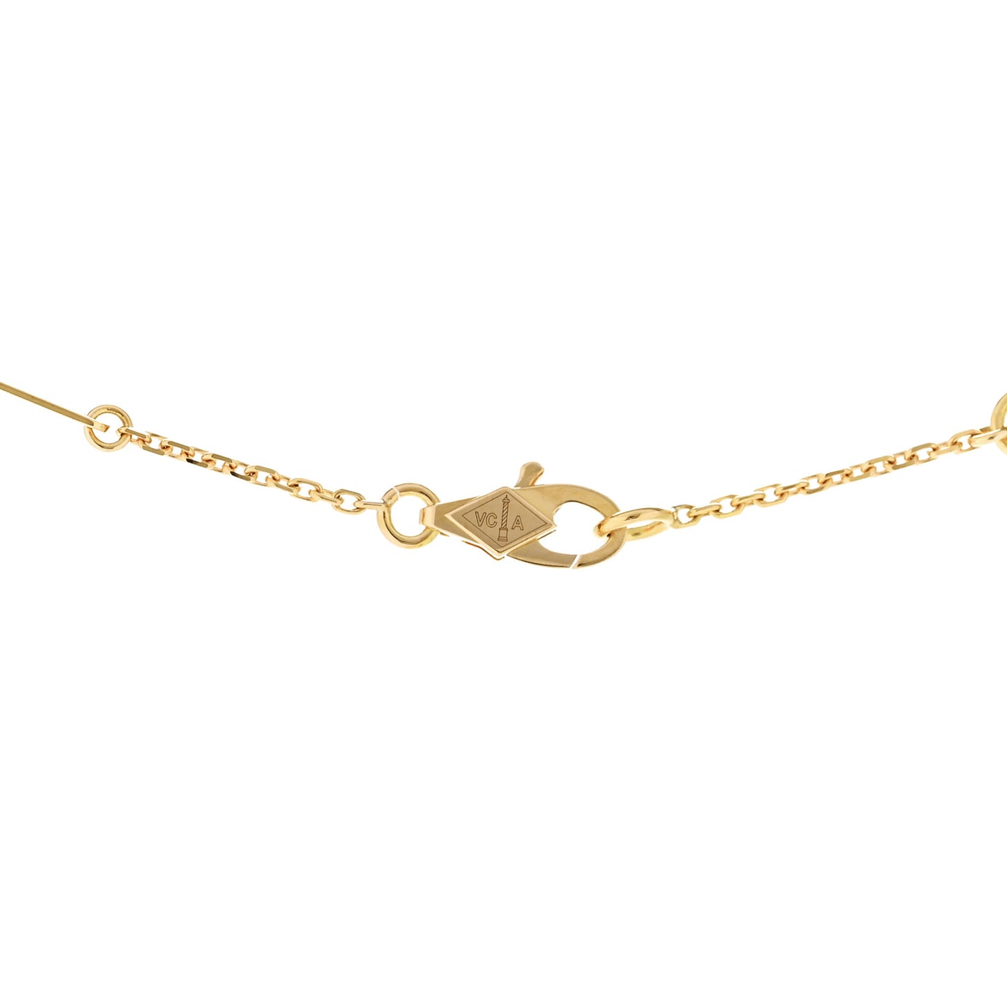 18K Yellow Gold Mother of Pearl Sweet Alhambra Pendant Necklace