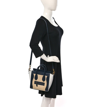 Celine Goatskin Smooth Calfskin Nano Tri-Color Luggage Firefly 2 of 9