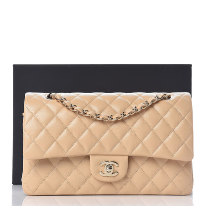 Chanel Caviar Quilted Medium Double Flap Beige Clair 10 of 10