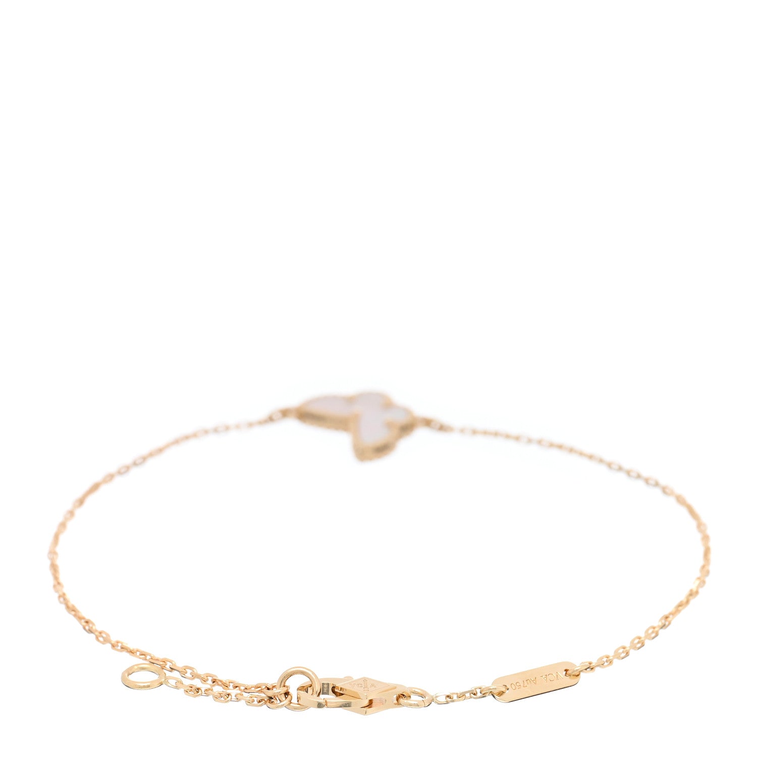 Van Cleef & Arpels 18K Yellow Gold Mother of Pearl Sweet Alhambra Butterfly Bracelet 2 of 4