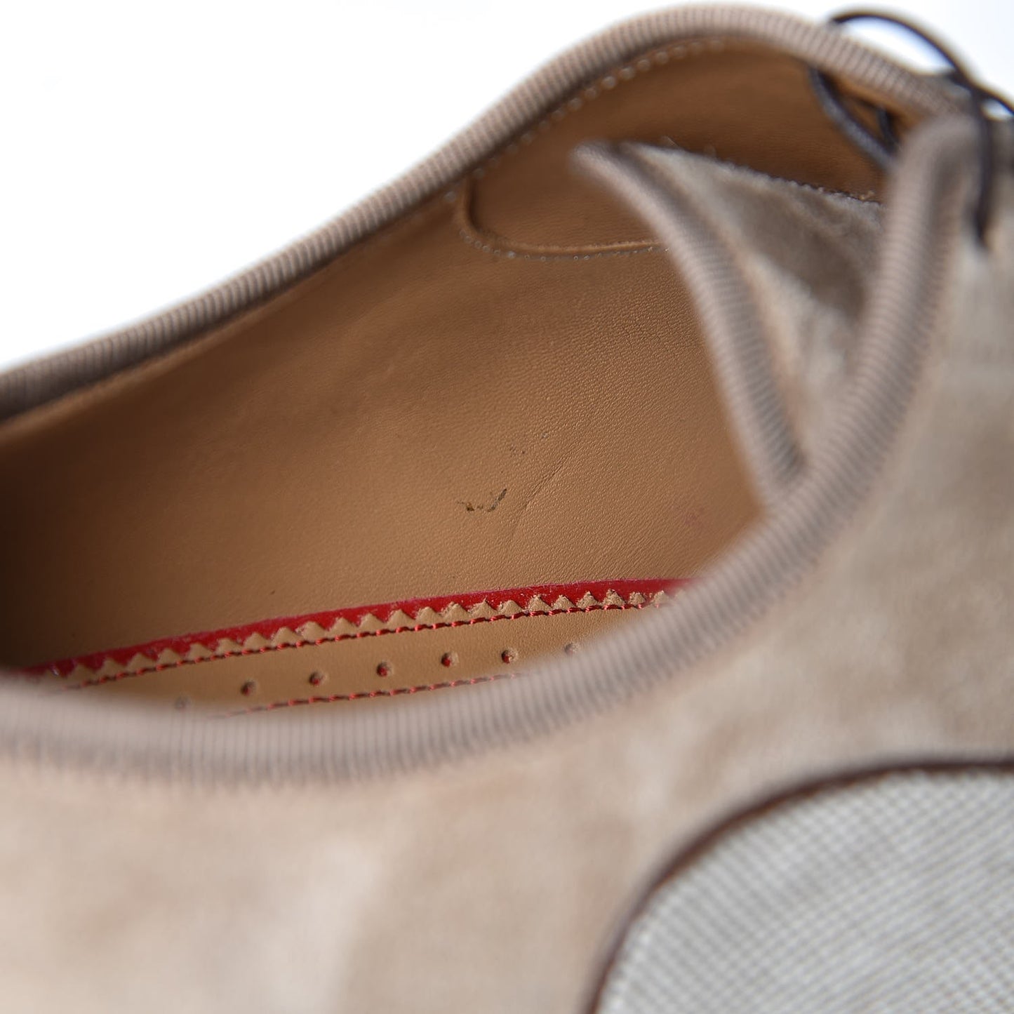 Calfskin Suede Mens Greggo Orlato Flat Oxfords 40.5 Version Mandorla