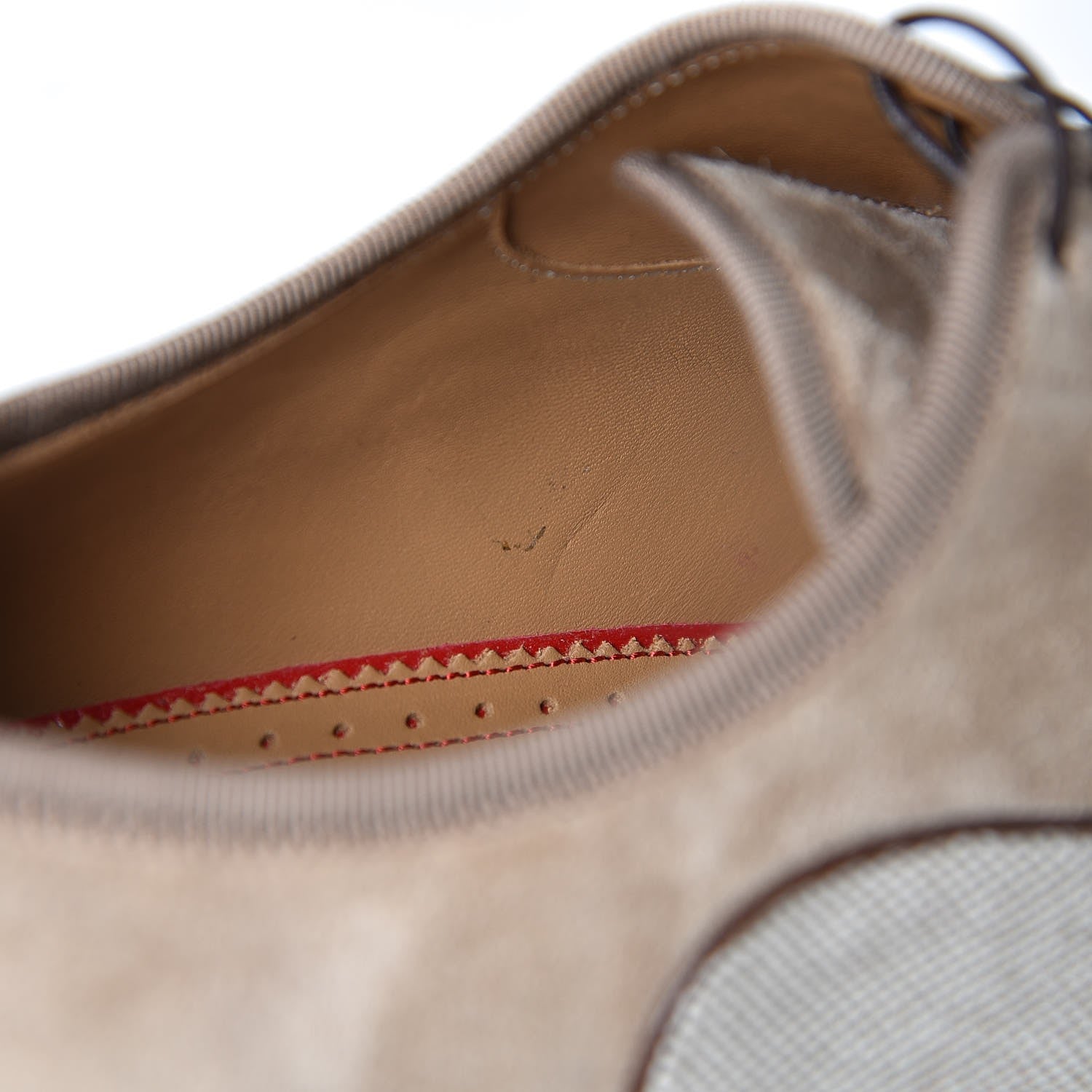 Christian Louboutin Calfskin Suede Mens Greggo Orlato Flat Oxfords 40.5 Version Mandorla 7 of 8