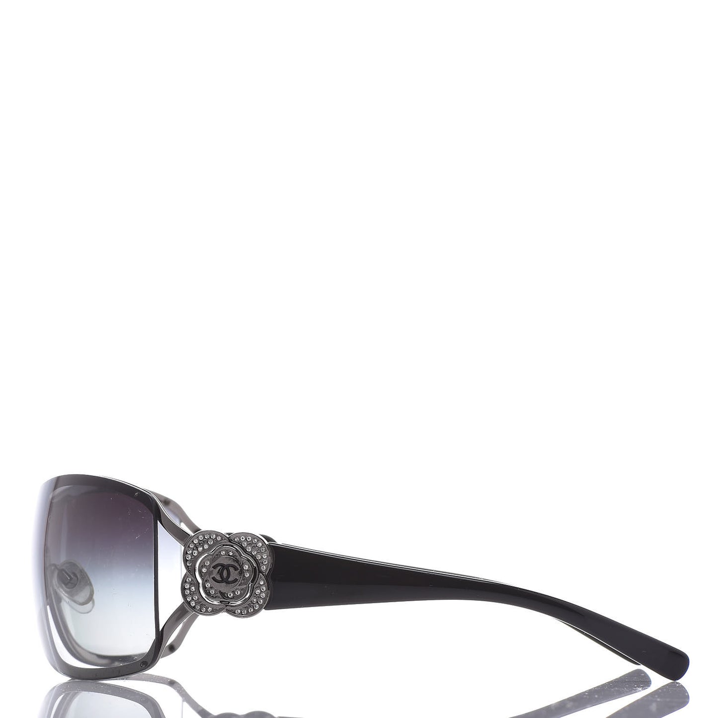 Frameless Crystal CC Logo Sunglasses 4164 Black