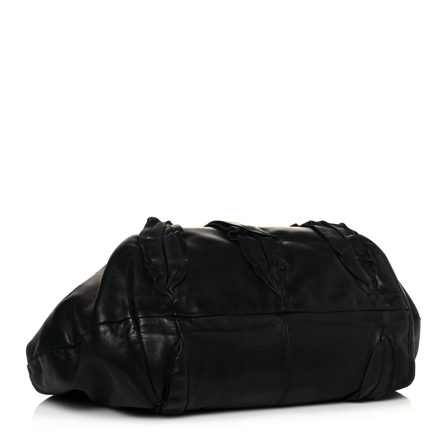 Prada Nappa Ruffle Hobo Black 4 of 15