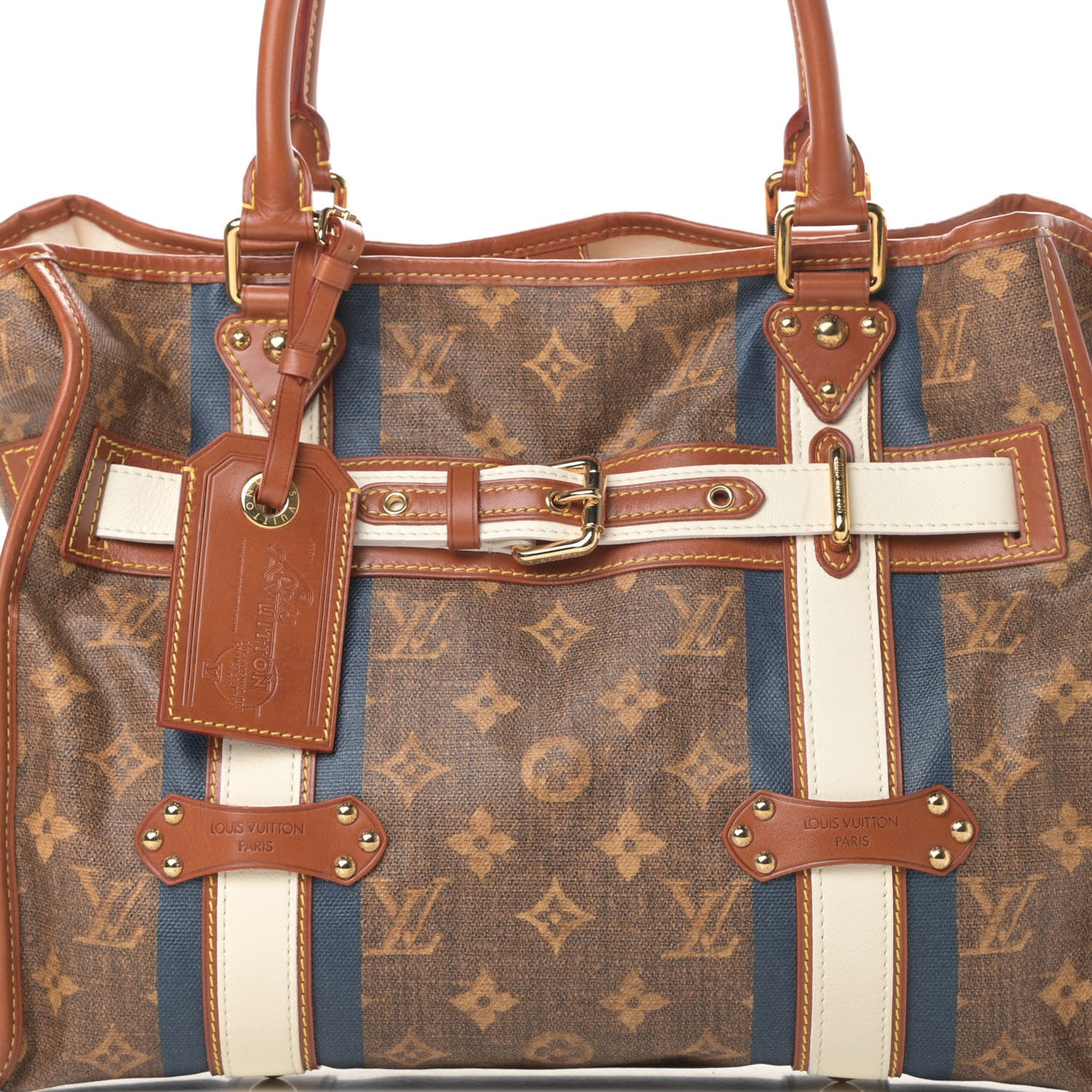 Monogram Rayures Tisse Sac GM Blue