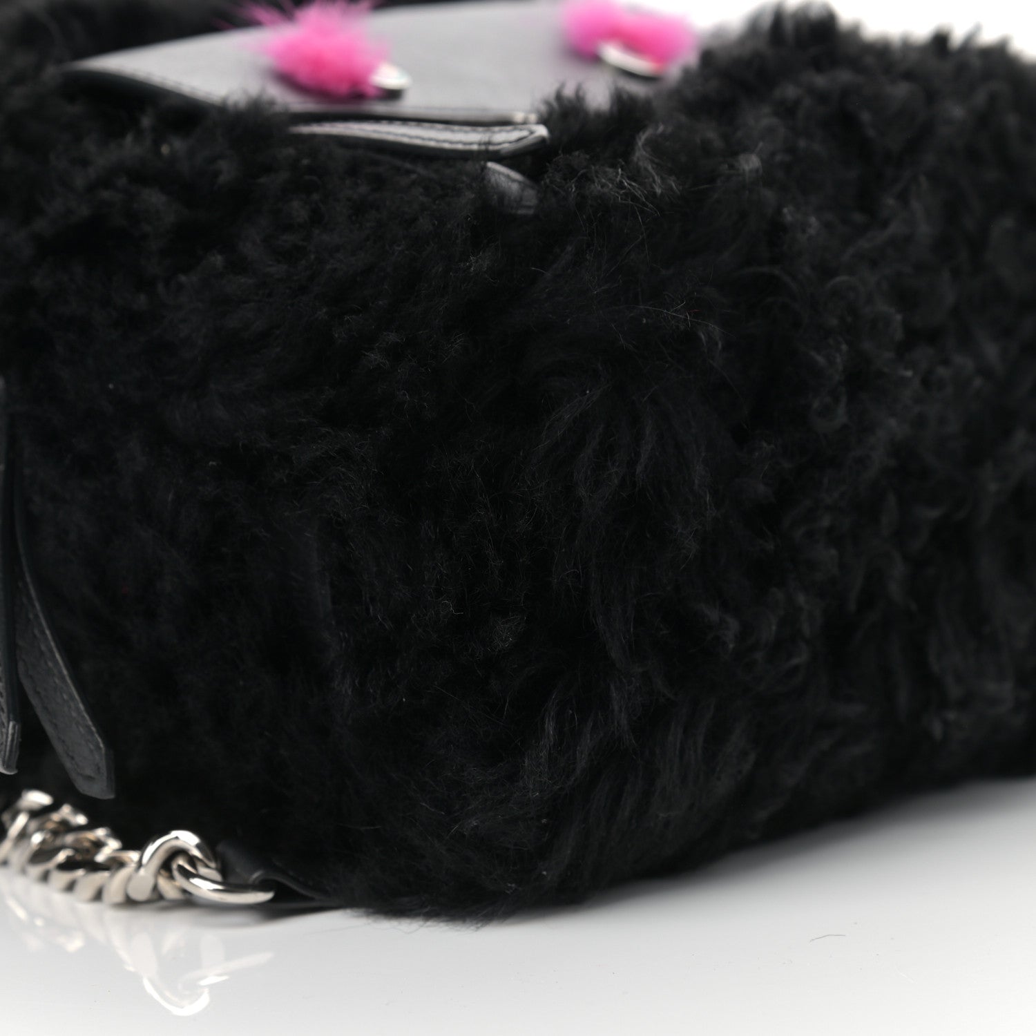 Fendi Shearling Hypnoteyes Mini Backpack Black 8 of 9