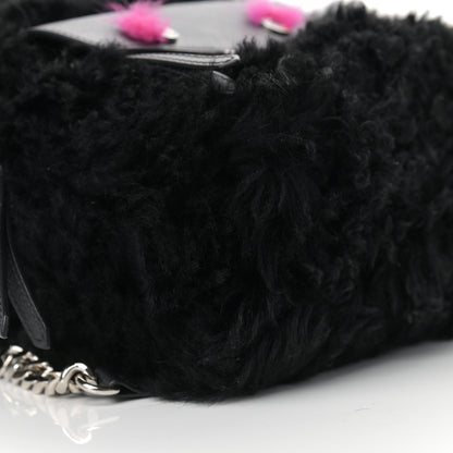 Fendi Shearling Hypnoteyes Mini Backpack Black 8 of 9