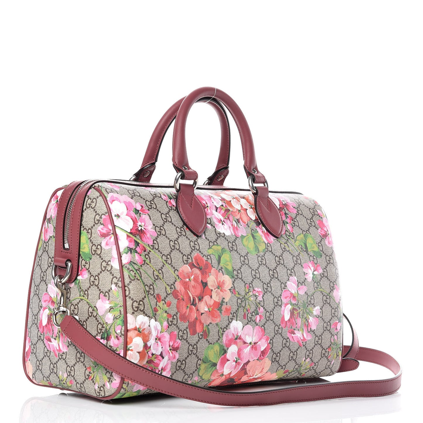 GG Supreme Monogram Blooms Medium Boston Beige Multicolor Dry Rose