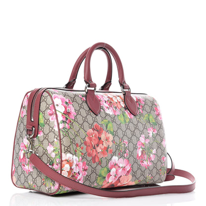 Gucci GG Supreme Monogram Blooms Medium Boston Beige Multicolor Dry Rose 4 of 10