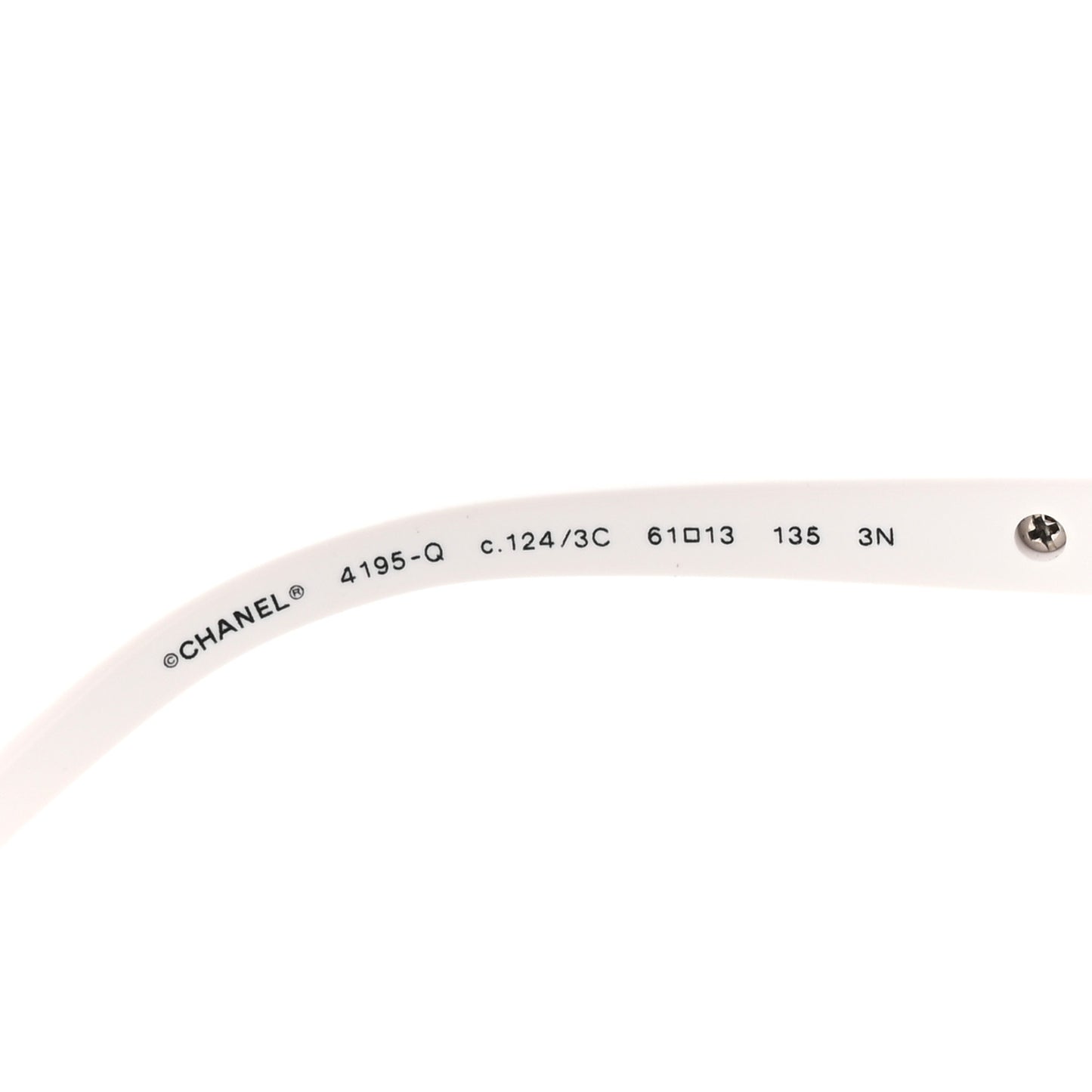 Lambskin Quilted CC Aviator Sunglasses 4195-Q White Silver