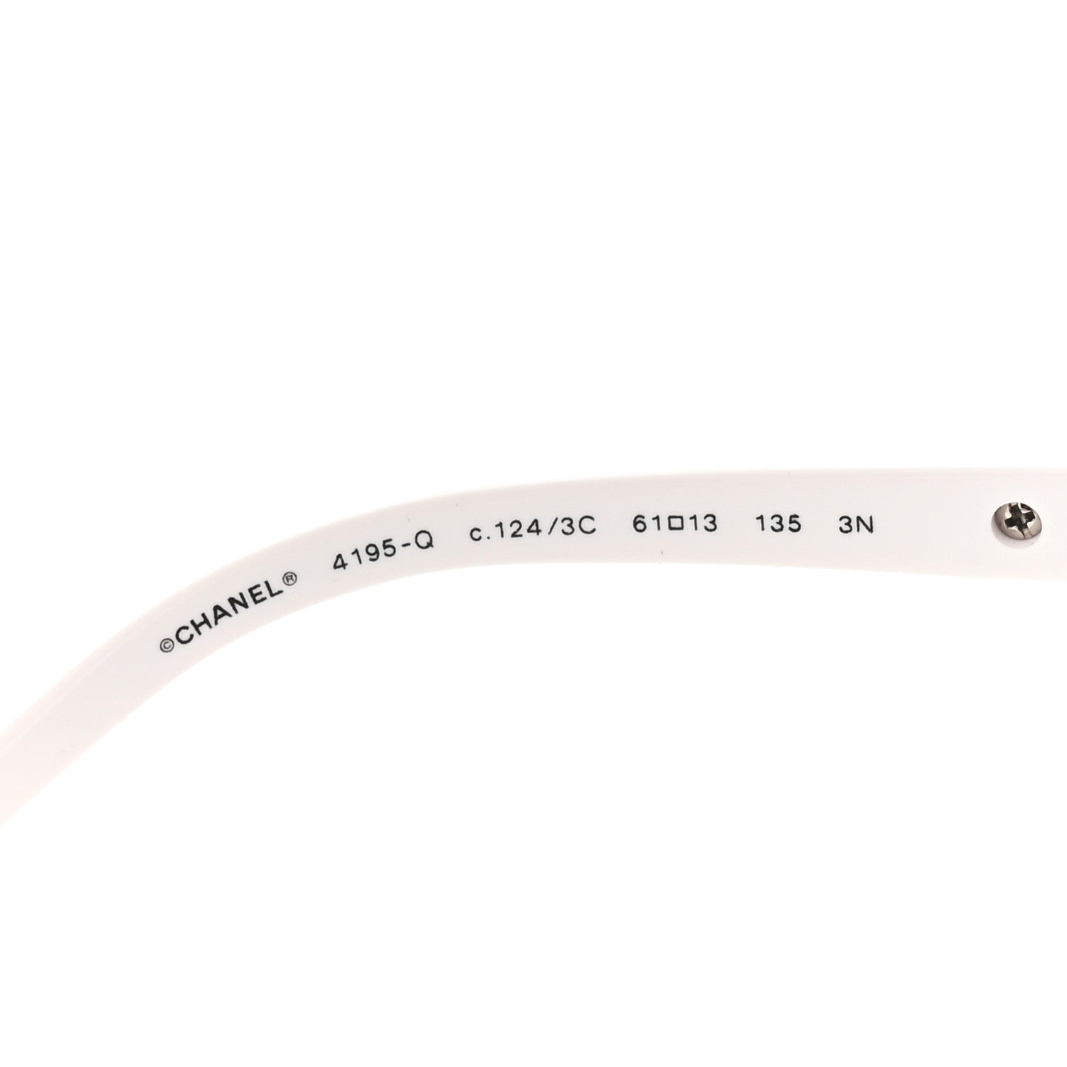 Chanel Lambskin Quilted CC Aviator Sunglasses 4195-Q White Silver 5 of 8