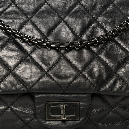 Chanel Metallic Aged Calfskin Quilted 2.55 Reissue 226 Flap So Black 8 of 10