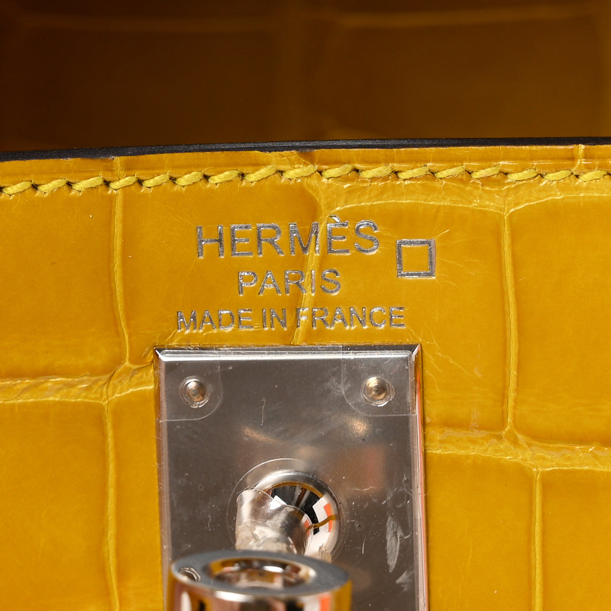 Hermes Shiny Alligator Kelly Sellier 25 Mimosa 6 of 11