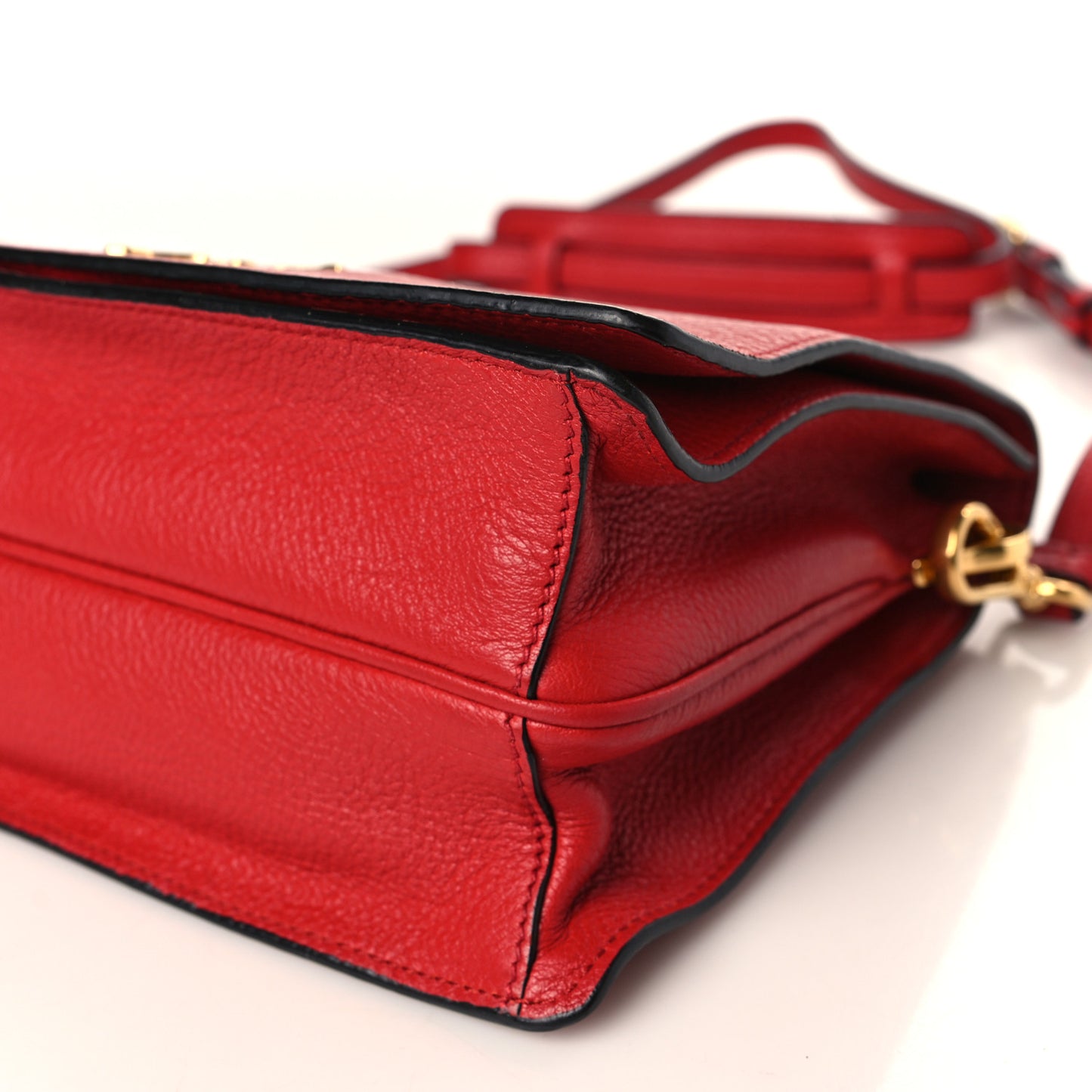 Vitello Daino Flap Crossbody Rosso