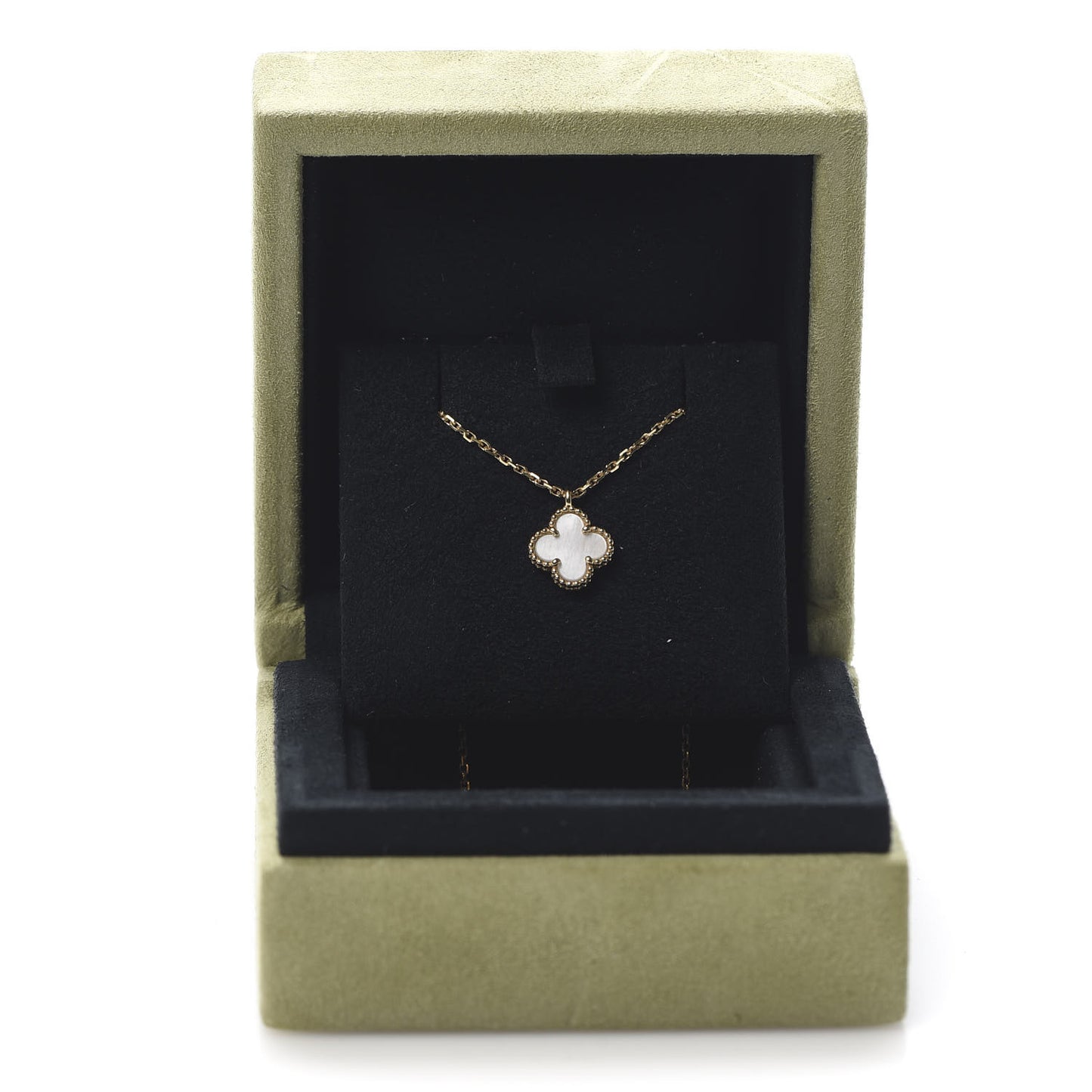 18K Yellow Gold Mother of Pearl Sweet Alhambra Pendant Necklace