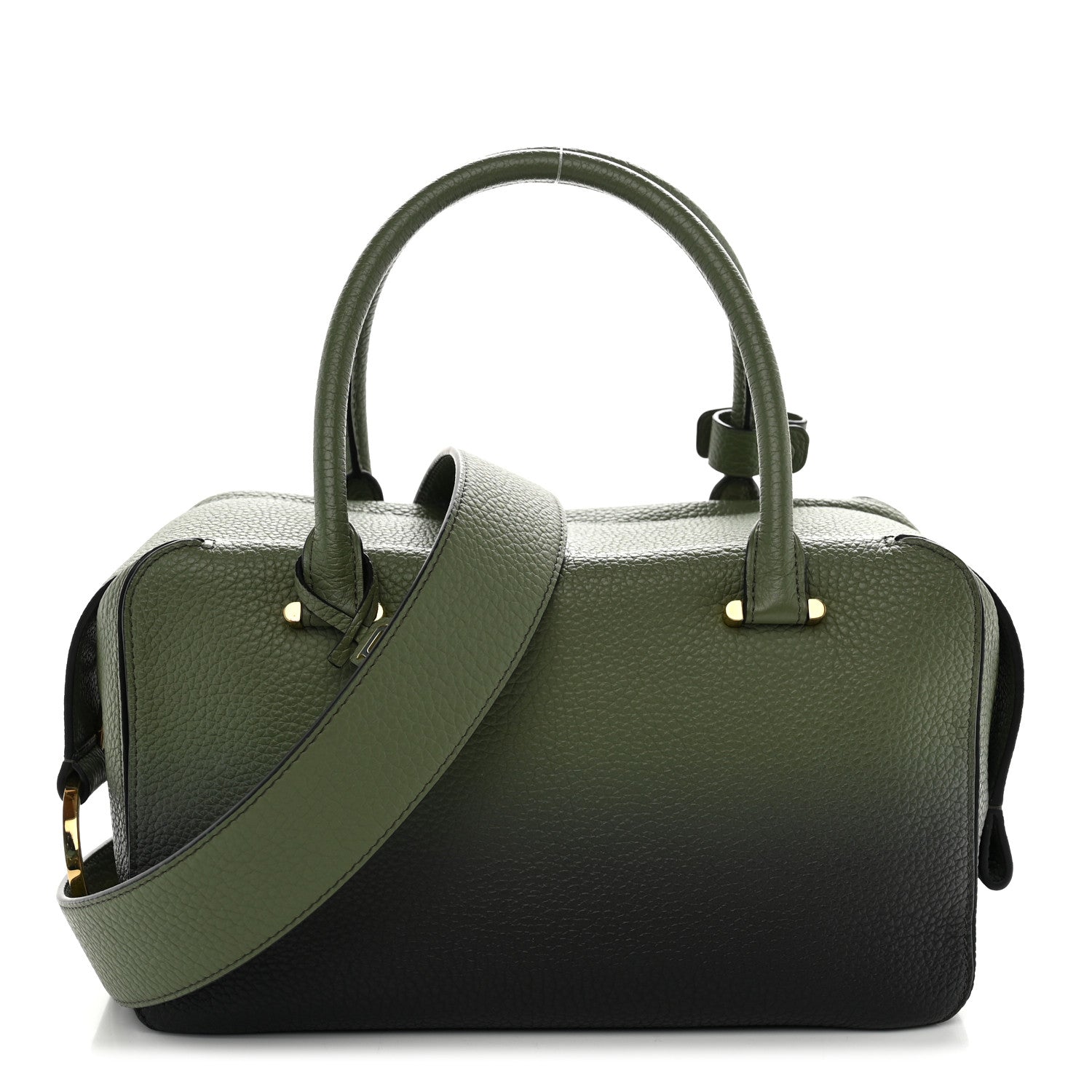 Delvaux Grained Bullskin Gradient Cool Box MM Green Black 1 of 9
