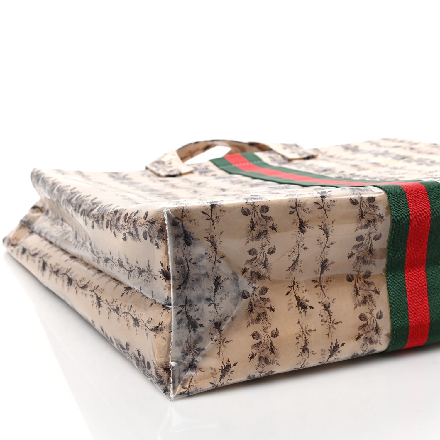 Gucci X COME DE GARCONS Plastic Web Floral Paper Shopper Tote 7 of 9