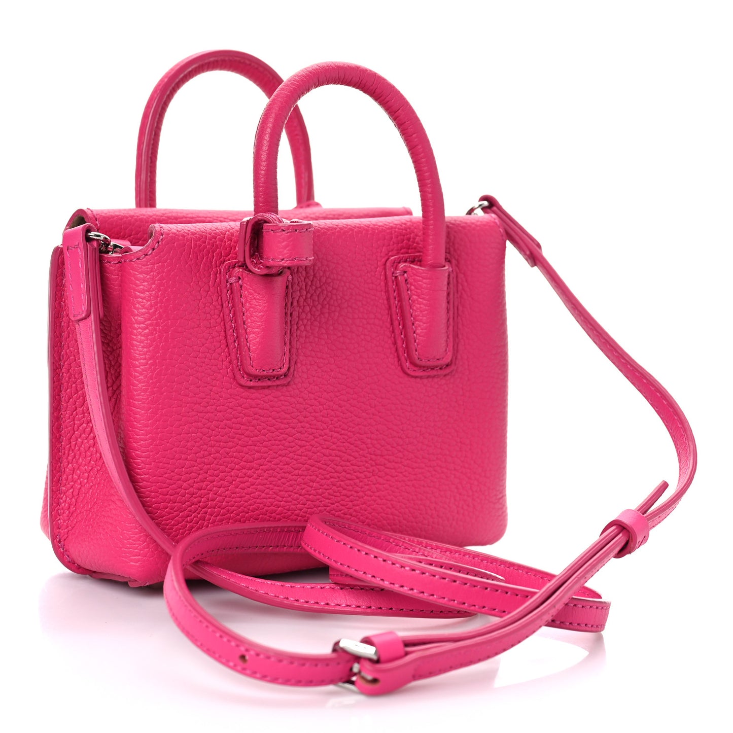 Grained Calfskin X-Mini Milla Tote Beetroot Pink