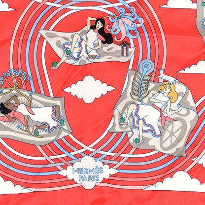 Hermes Silk Carres Volants Scarf 70 Grenadine Gris Bleu 2 of 3