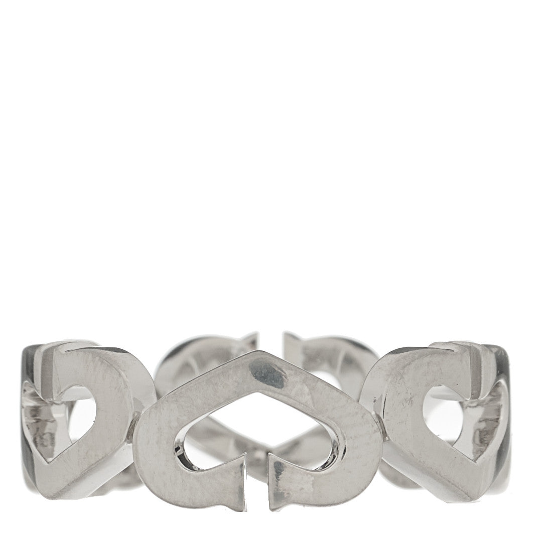 Cartier 18K White Gold Diamond Hearts and Symbols Ring 56 7.5 3 of 5