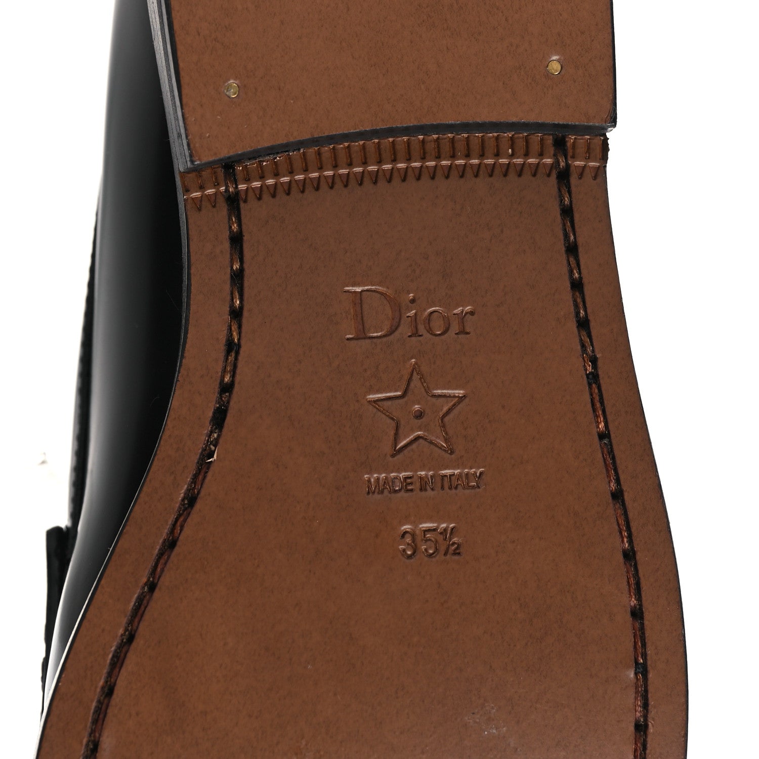 Christian Dior Brushed Calfskin The D-Academy Loafers 35.5 Black