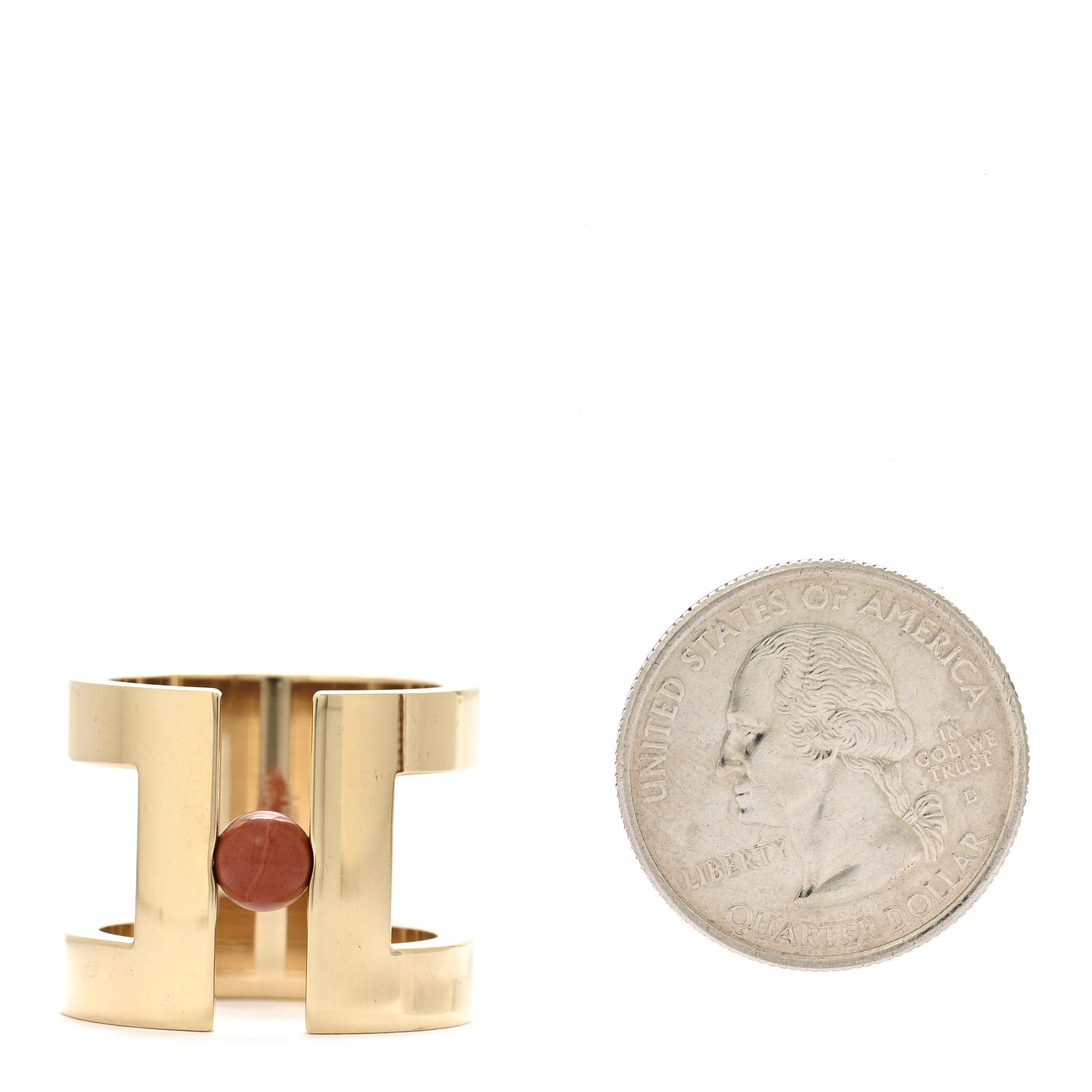 Hermes Permabrass H Perle Scarf Ring Rouge 2 of 5